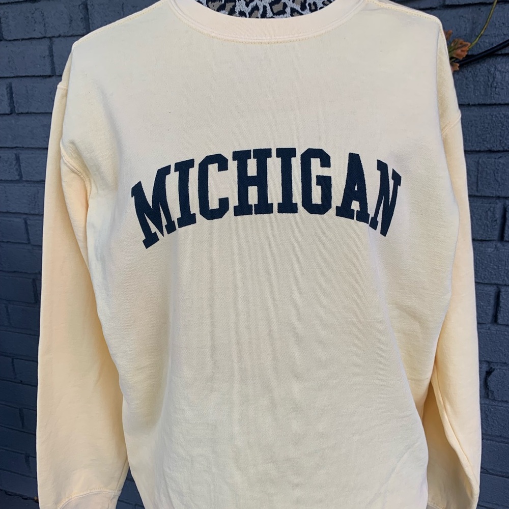 Michigan Beautiful Butter Yellow Colored Sweatshirt 2XL-3XL